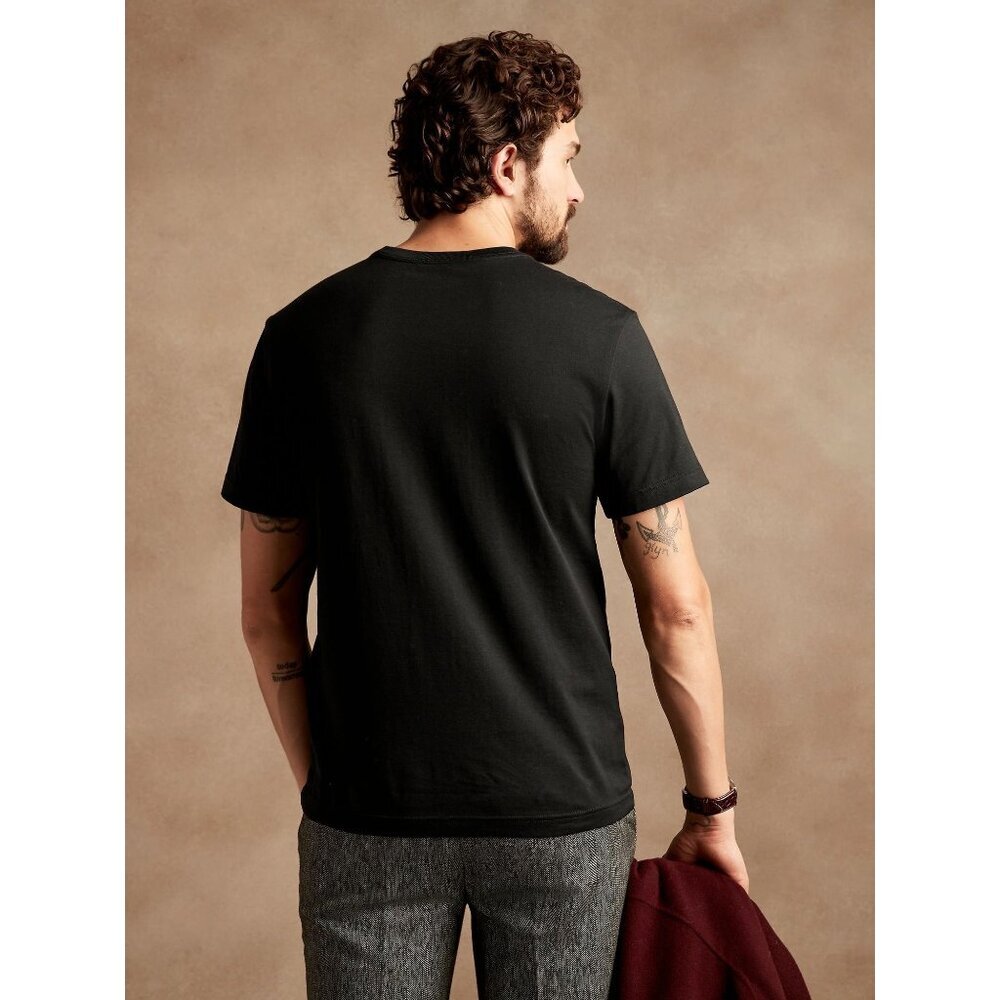 Banana Republic Men's Black Authentic Tee Short Sleeve Shirt - Size L - Picture 2 of 5